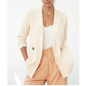 Daniel Rainn Anthropology Stasi Carlee Poetcore Textured Corduroy Blazer Cream L